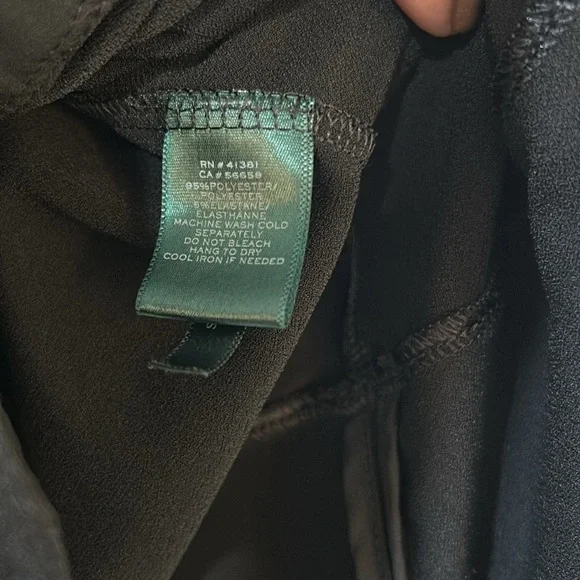 RALPH LAUREN WOMENS BLOUSE HIDDEN 3/8 BUTTONS BLACK Sz MD - Picture 9 of 10